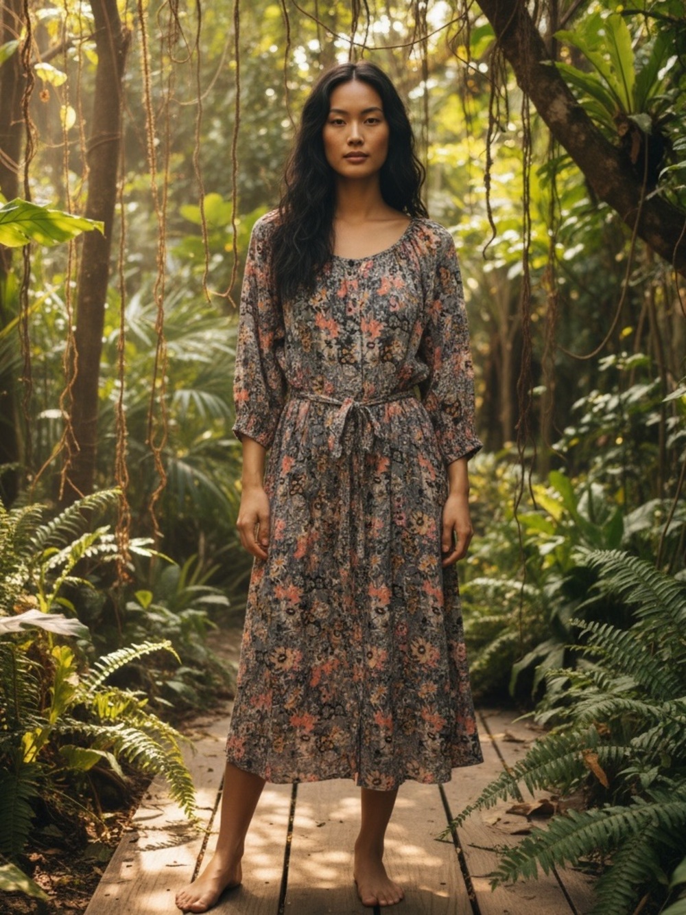 THE GREAT. Floral Maxi Dress Multi 1/S
